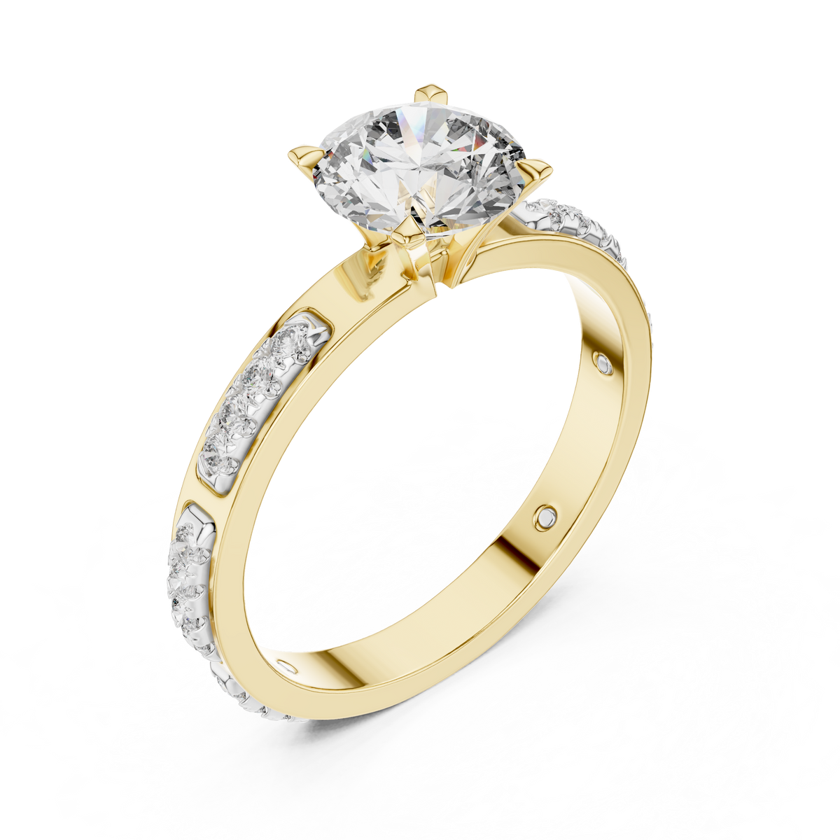 The Serenity Channel-Set Solitaire Engagement Ring