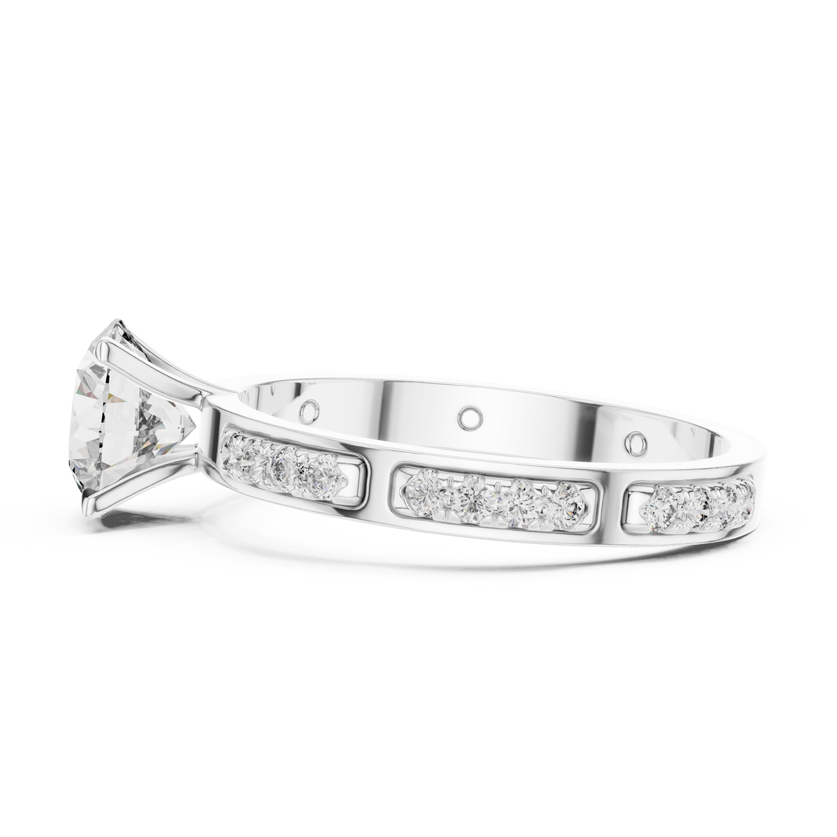 The Serenity Channel-Set Solitaire Engagement Ring