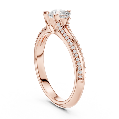 Heart-Cut Diamond Split-Shank Engagement Ring