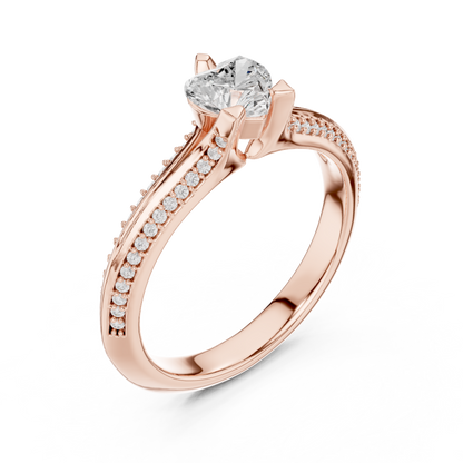 Heart-Cut Diamond Split-Shank Engagement Ring
