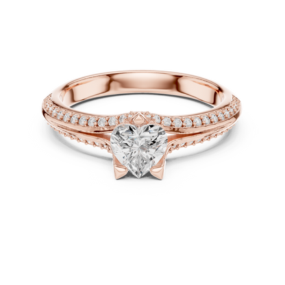 Heart-Cut Diamond Split-Shank Engagement Ring