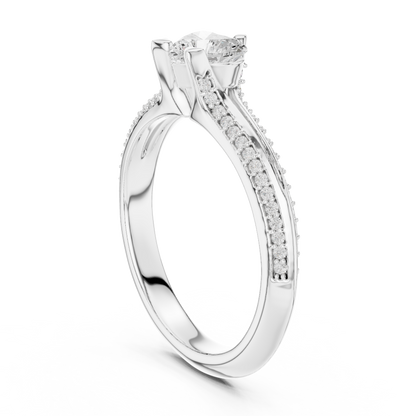 Heart-Cut Diamond Split-Shank Engagement Ring