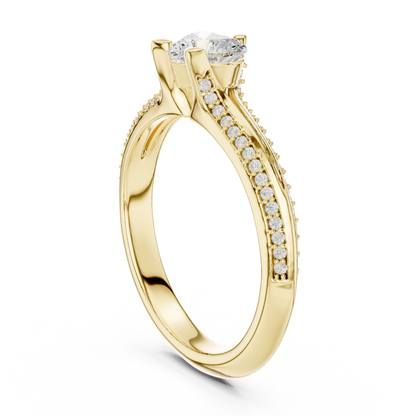 Heart-Cut Diamond Split-Shank Engagement Ring