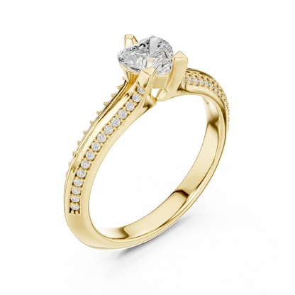Heart-Cut Diamond Split-Shank Engagement Ring