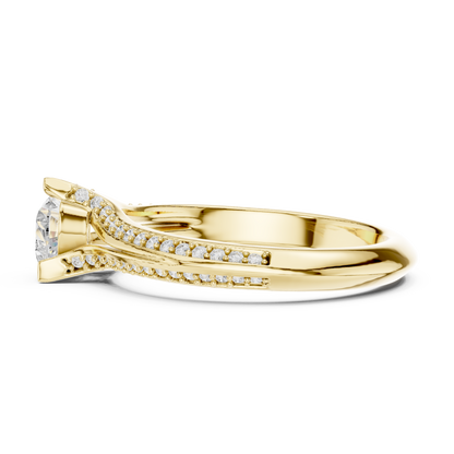 Heart-Cut Diamond Split-Shank Engagement Ring