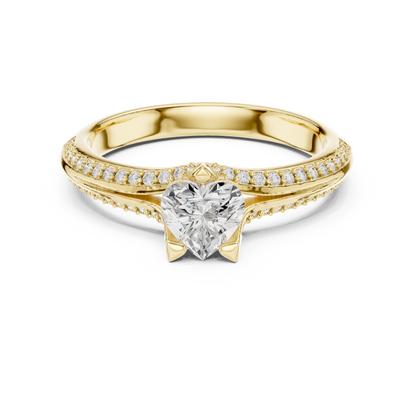 Heart-Cut Diamond Split-Shank Engagement Ring