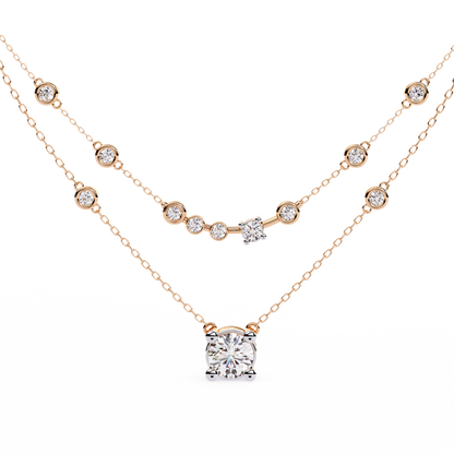 Golden Glow Dual Diamond Necklace
Rose Gold