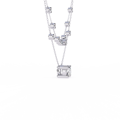 Golden Glow Dual Diamond Necklace White Gold