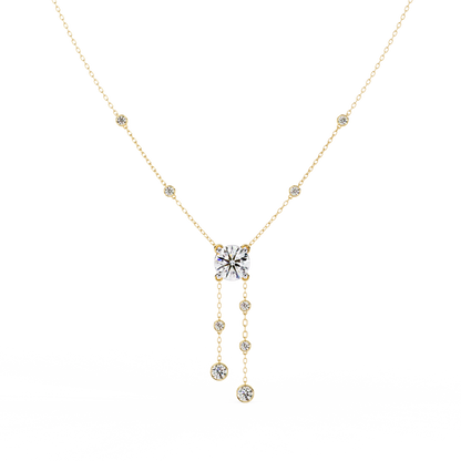 Radiant V-Drop Necklace Yellow Gold