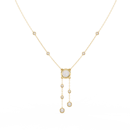 Radiant V-Drop Necklace Yellow Gold