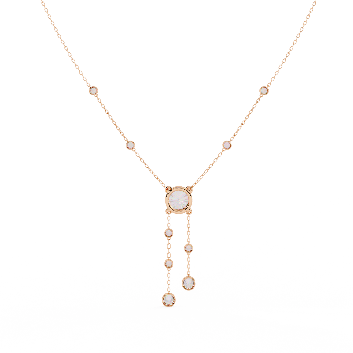 Radiant V-Drop Necklace Rose Gold