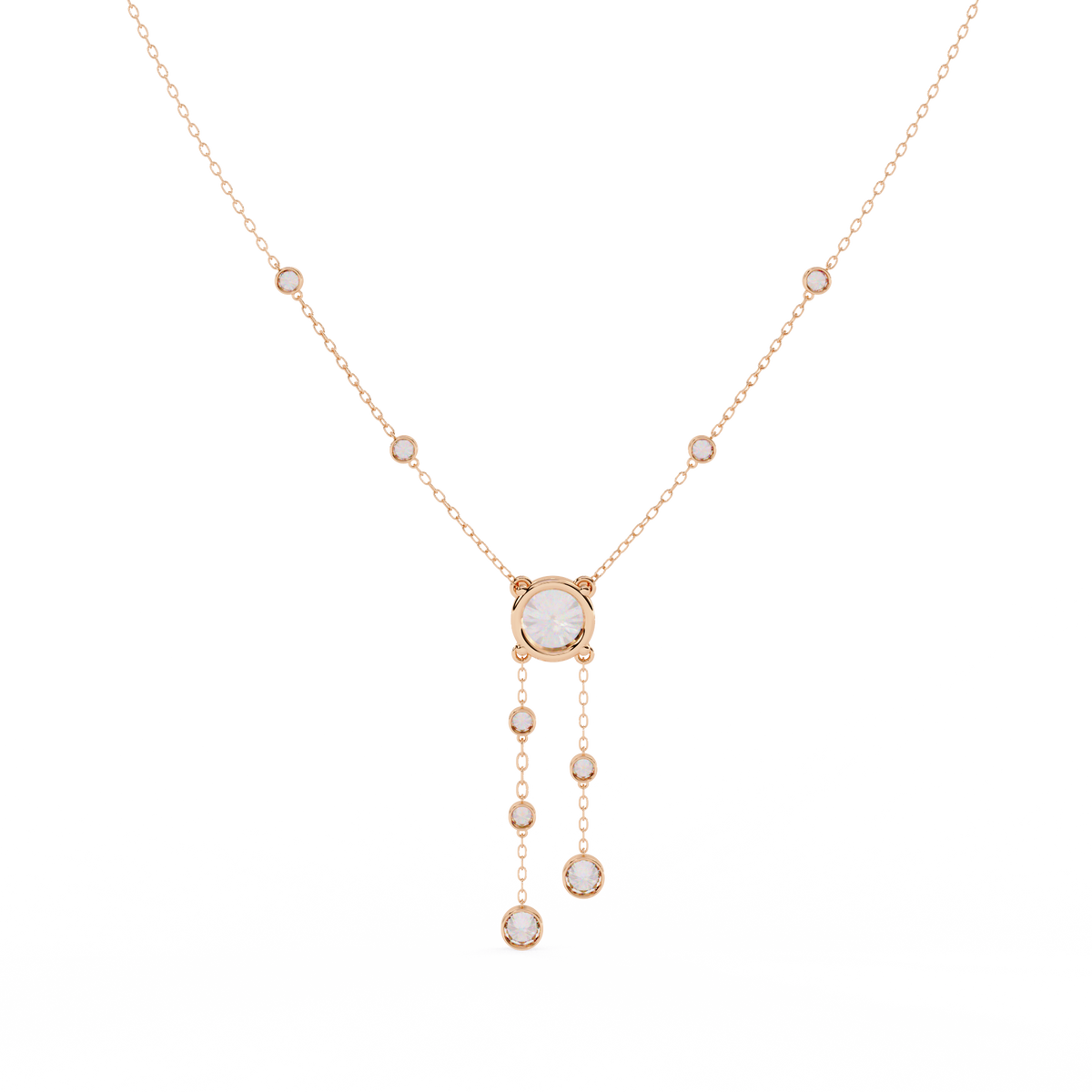 Cascade Drop Necklace Rose Gold