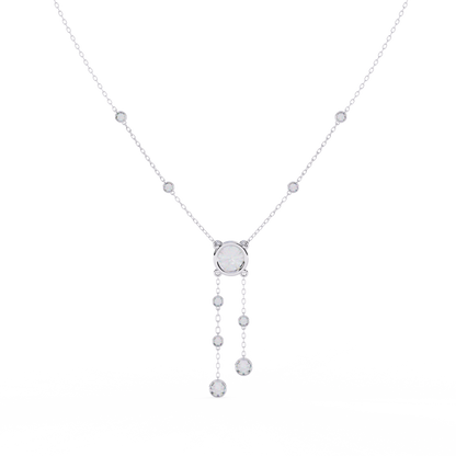 Cascade Drop Necklace White Gold