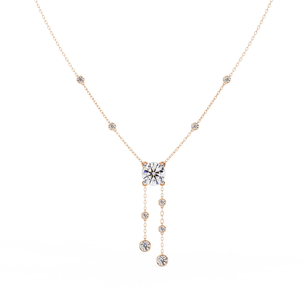 Cascade Drop Necklace Rose gold