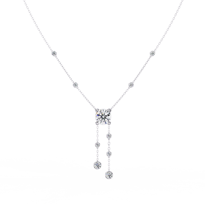 Radiant V-Drop Necklace White Gold