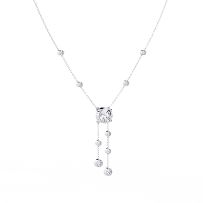 Cascade Drop Necklace White gold