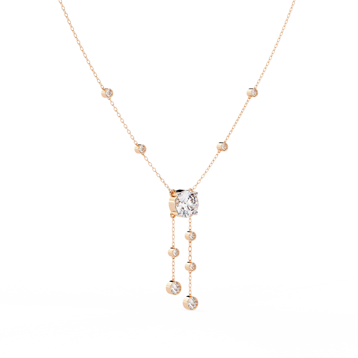 Cascade Drop Necklace Rose Gold