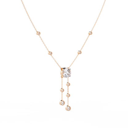 Cascade Drop Necklace Rose Gold