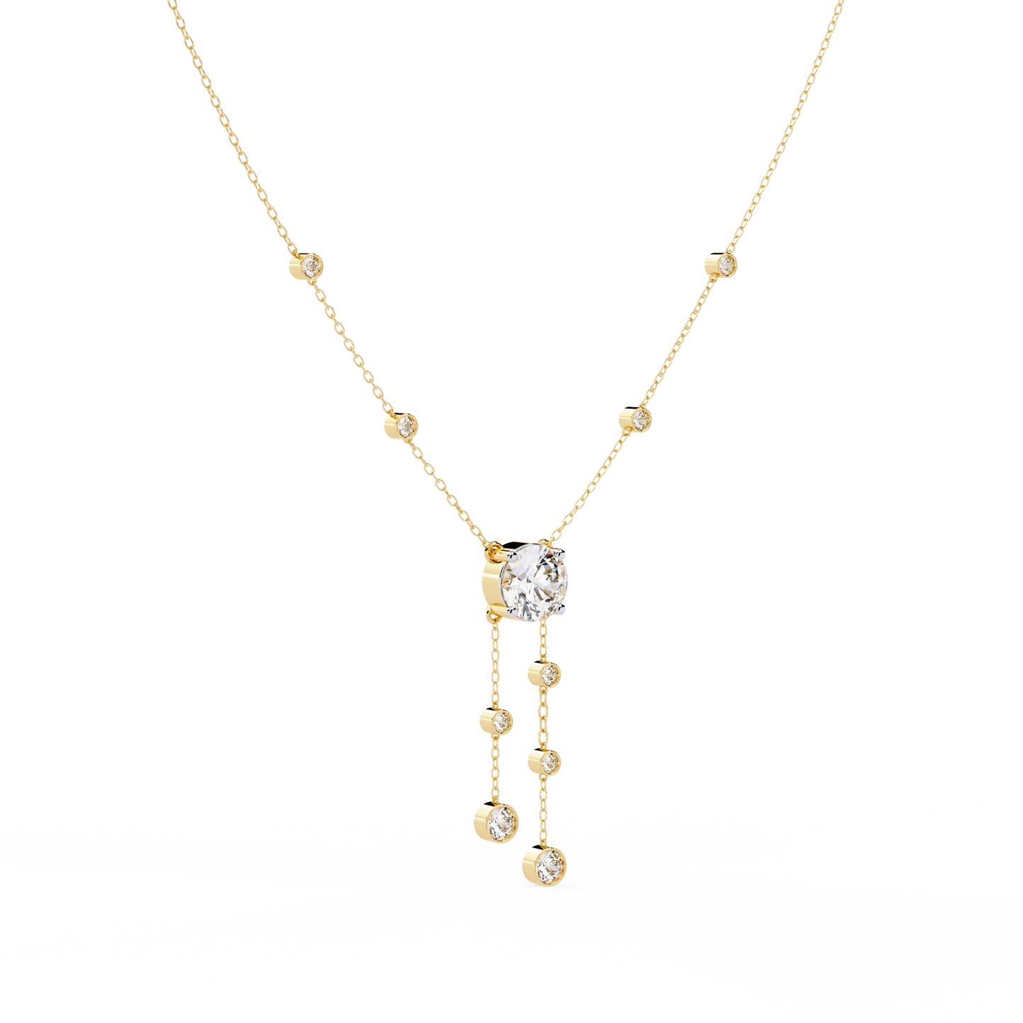 Cascade Drop Necklace Yellow gold