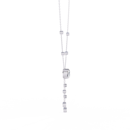 Radiant V-Drop Necklace White Gold