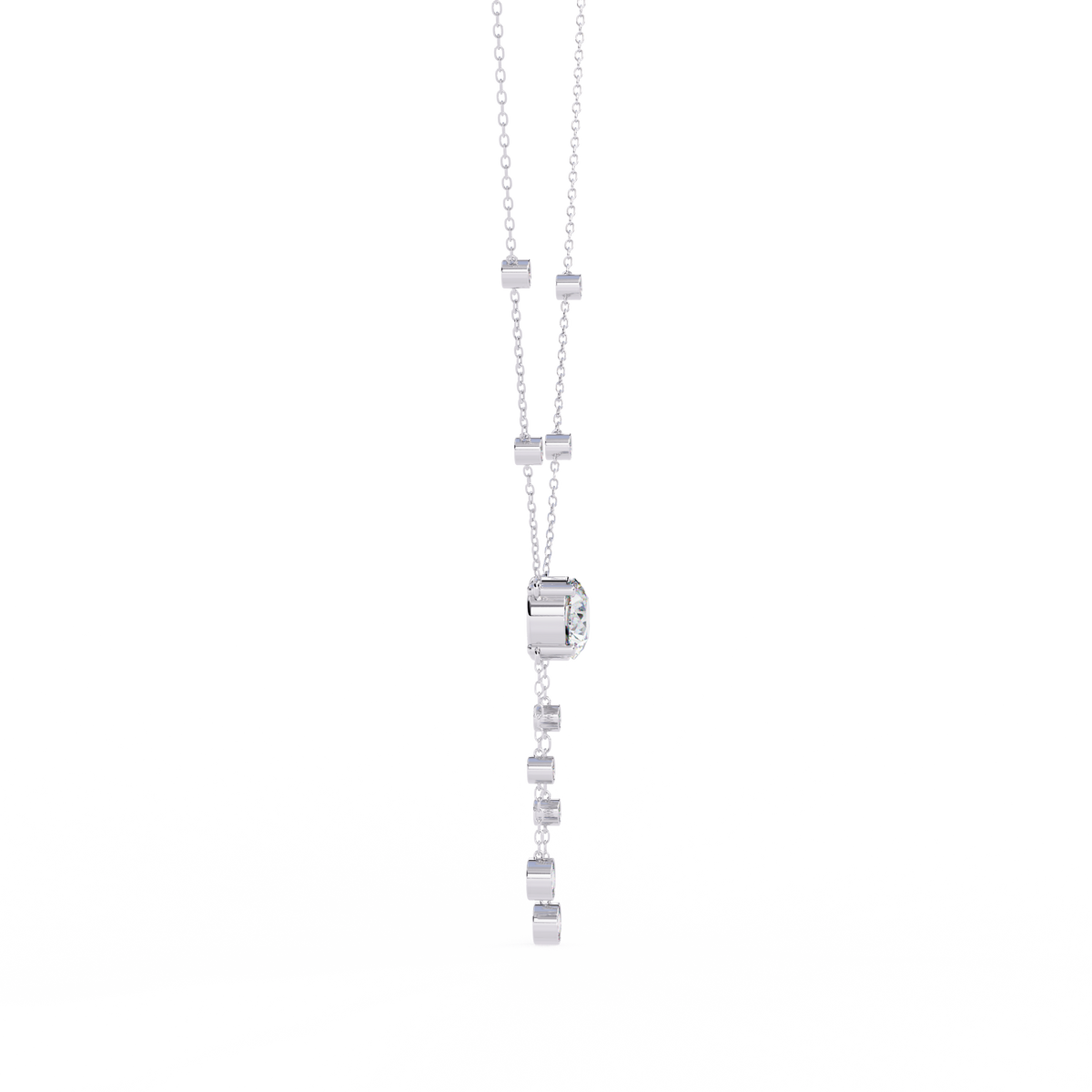 Cascade Drop Necklace White gold