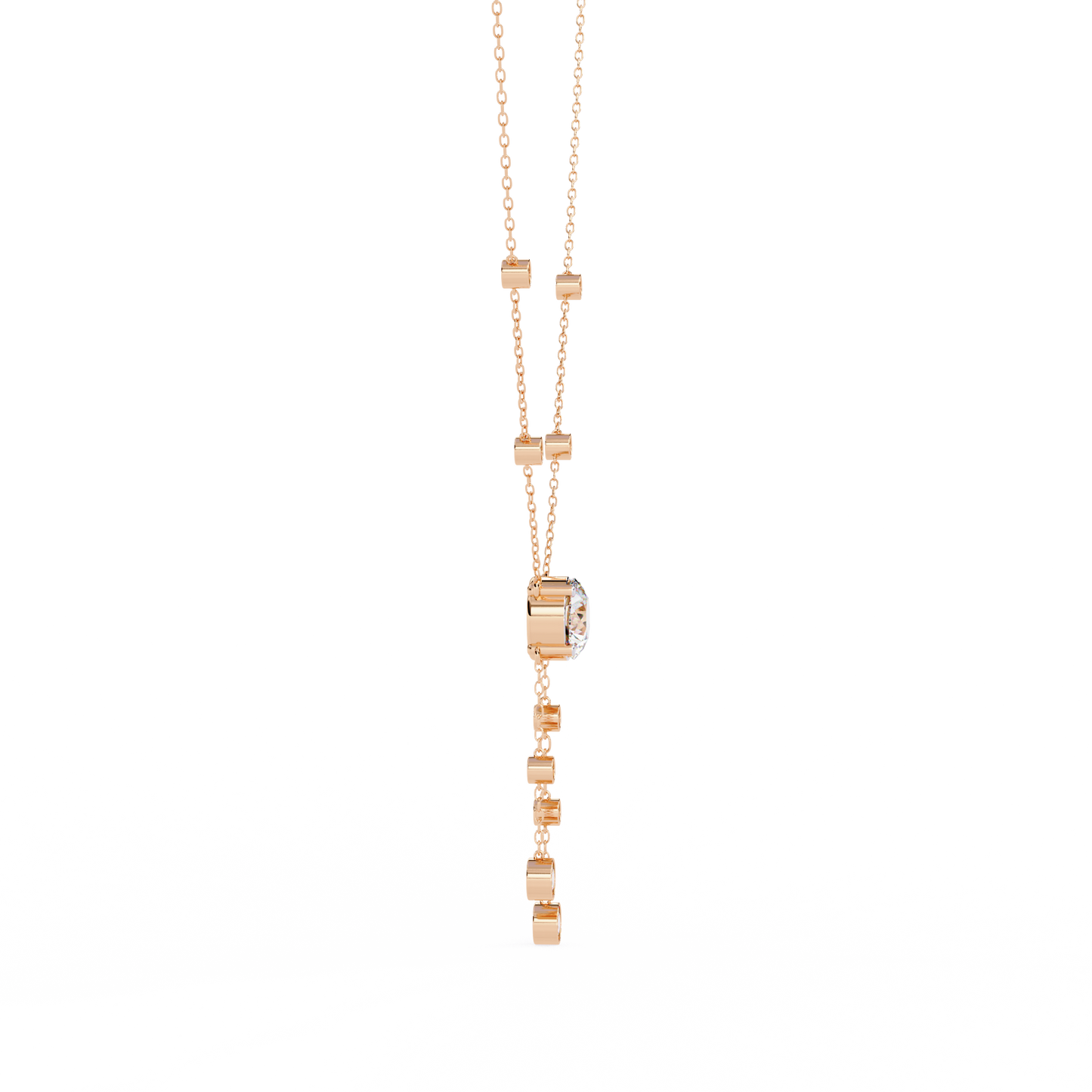 Cascade Drop Necklace Rose Gold