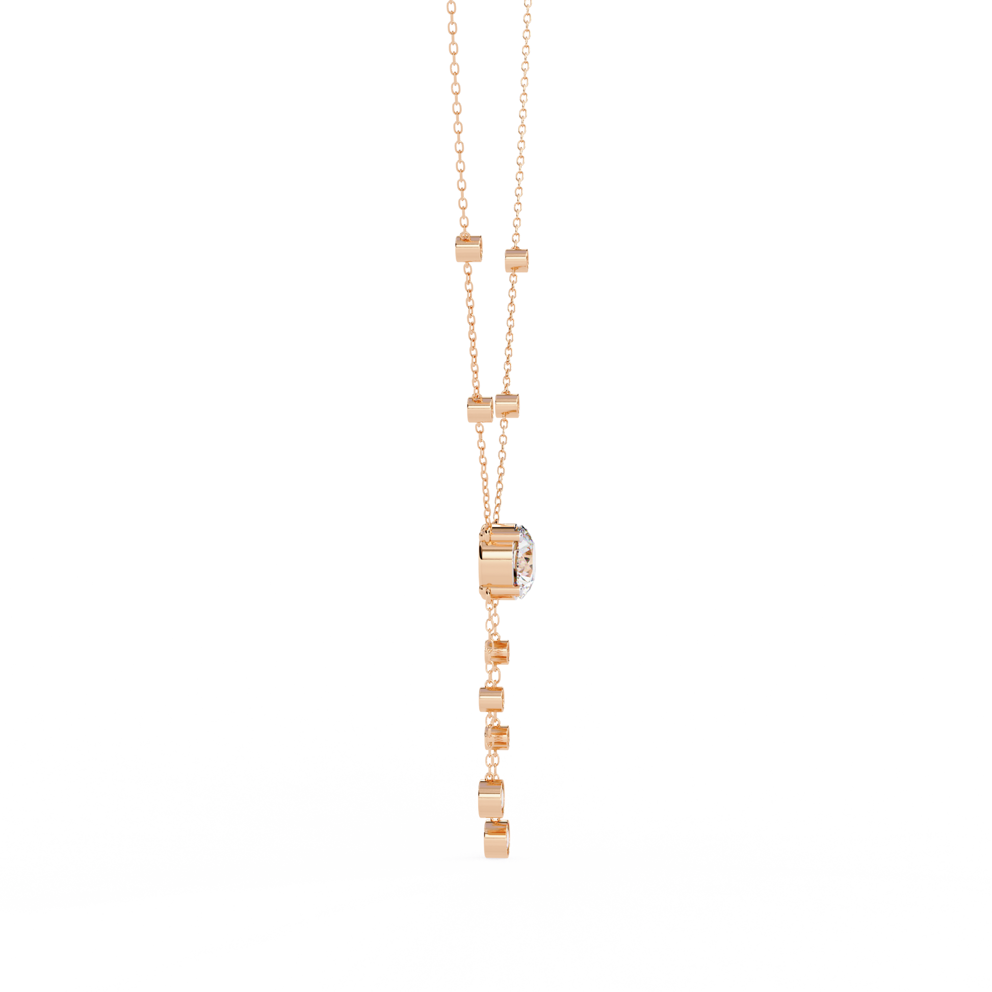 Cascade Drop Necklace Rose Gold