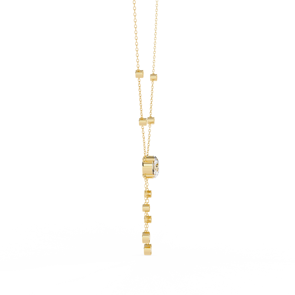Radiant V-Drop Necklace Yellow Gold