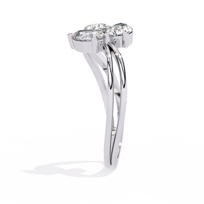 Trinity Pear Diamond Ring White Gold