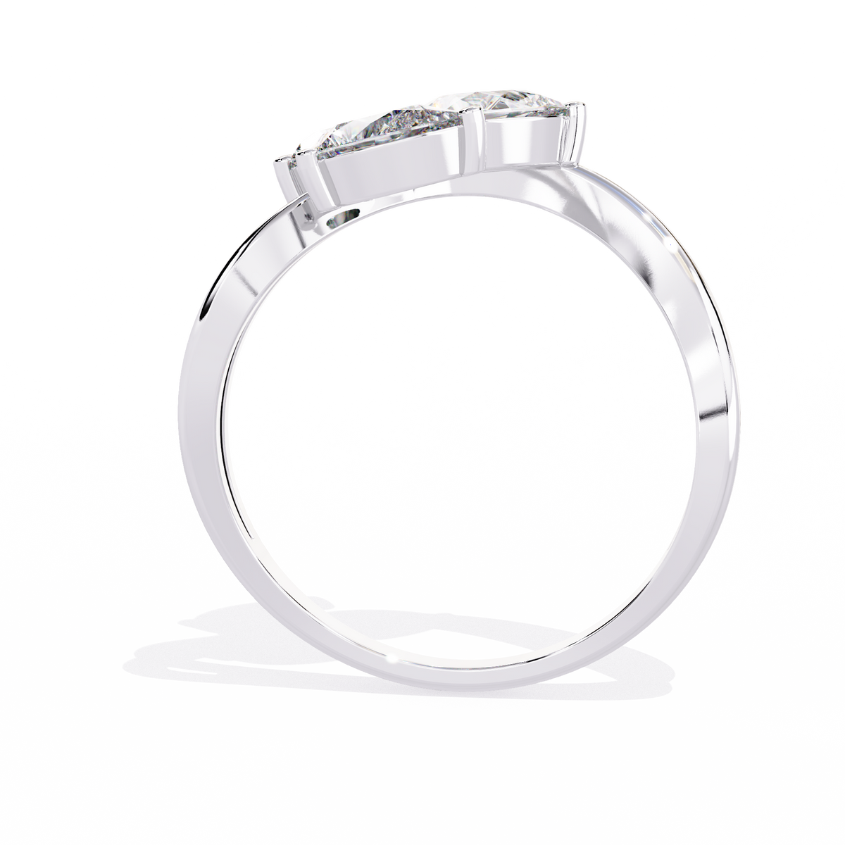 Trinity Pear Diamond Ring White Gold