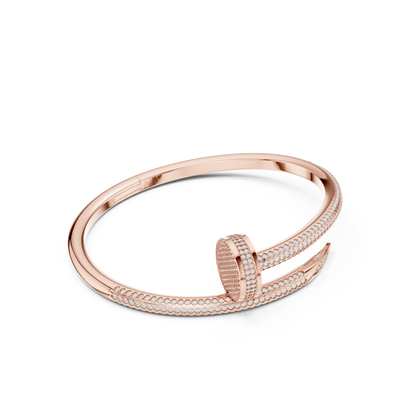 Diamond Nail Wrap Bangle Rose Gold
