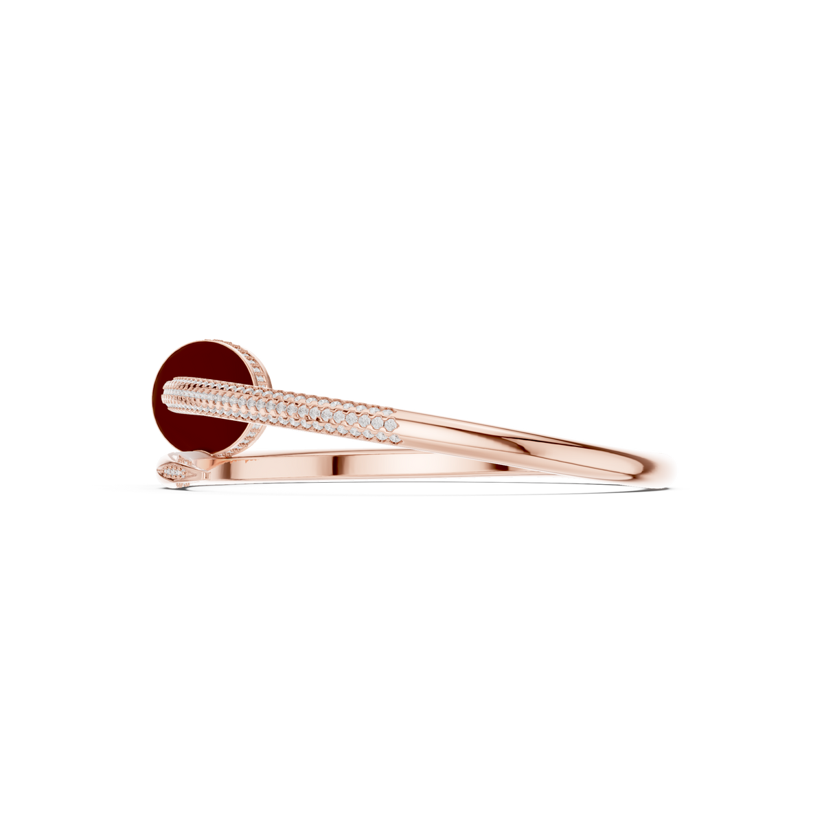 Diamond Nail Wrap Bangle Rose Gold
