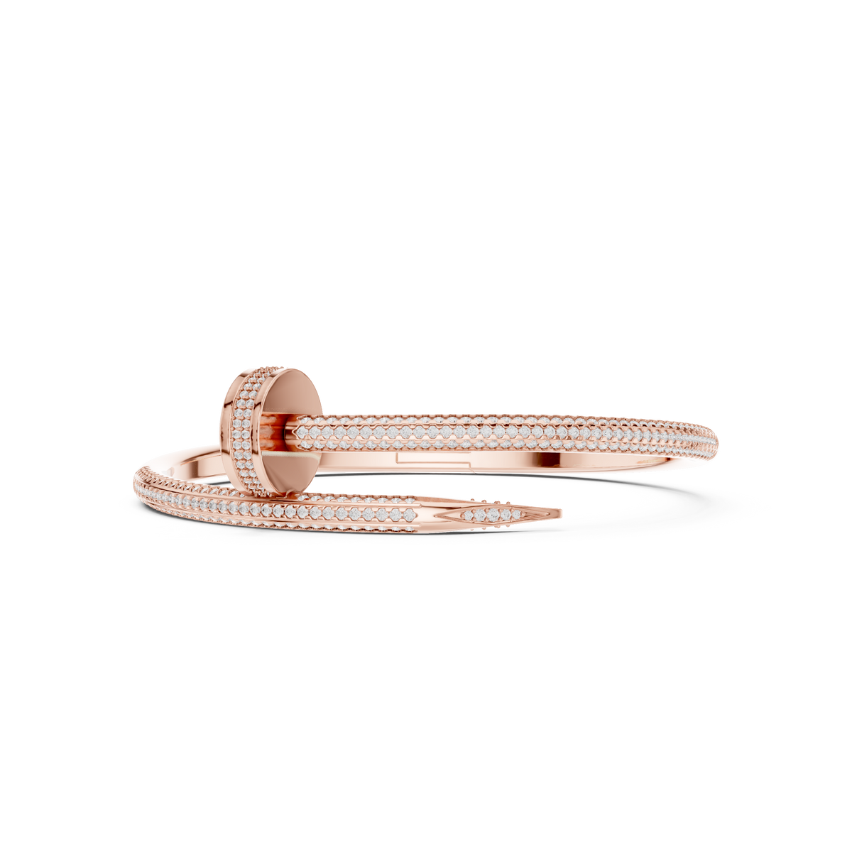 Diamond Nail Wrap Bangle Rose Gold