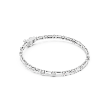 Diamond Dots Link Bracelet White Gold