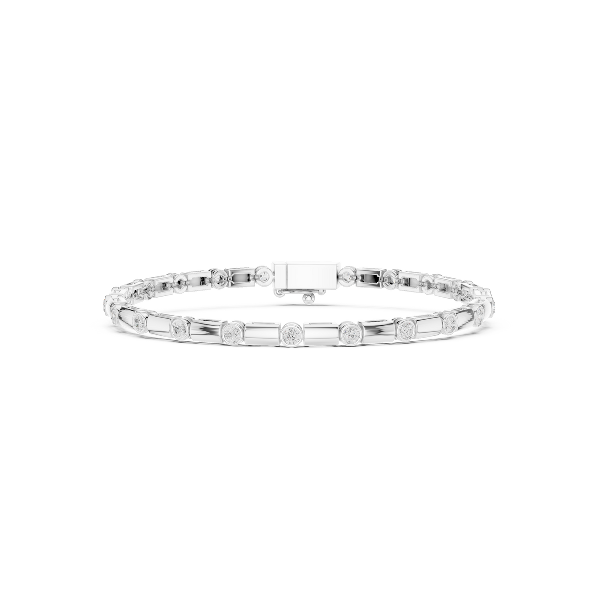 Diamond Dots Link Bracelet White Gold