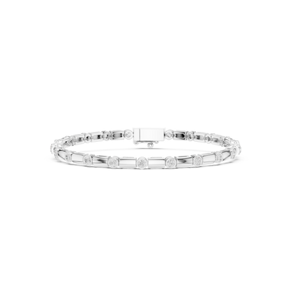 Diamond Dots Link Bracelet White Gold