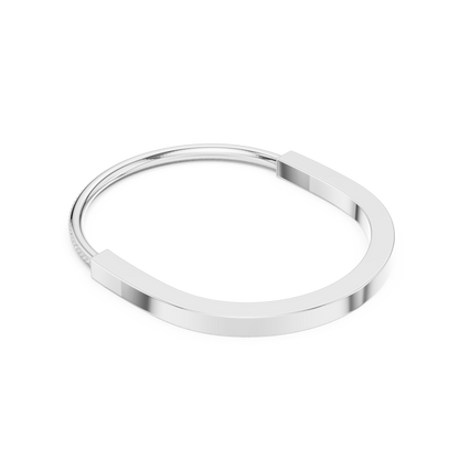 Sleek Diamond Edge Gold Bangle White Gold