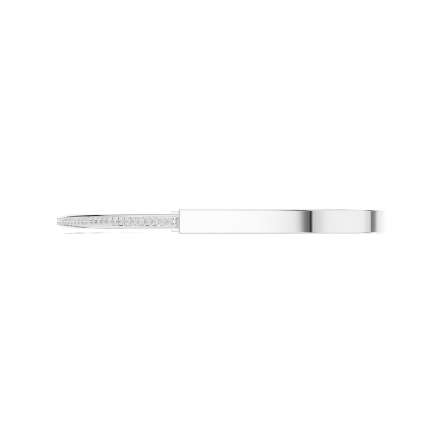 Sleek Diamond Edge Gold Bangle White Gold