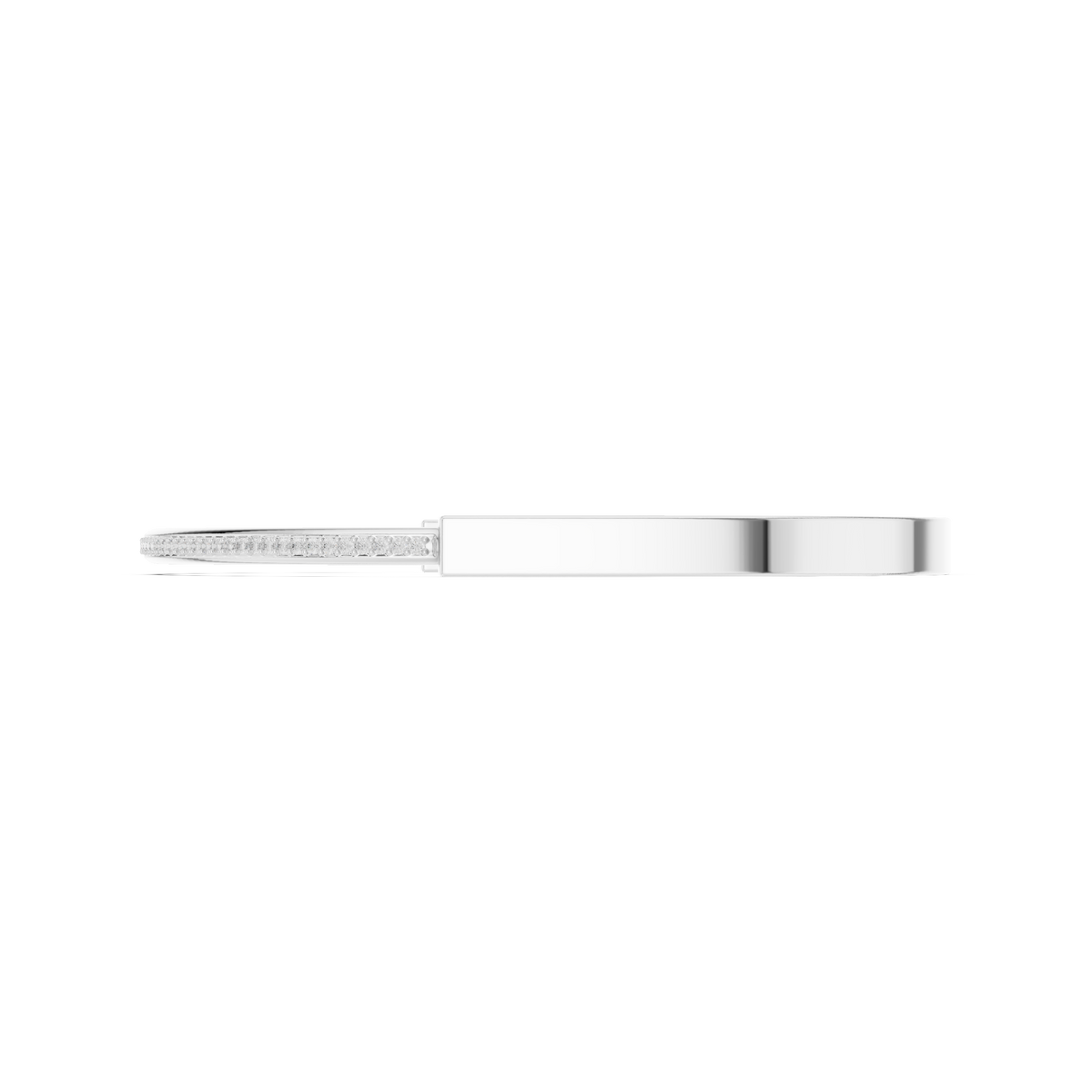 Sleek Diamond Edge Gold Bangle White Gold