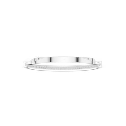 Sleek Diamond Edge Gold Bangle White Gold
