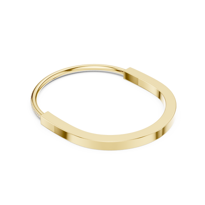 Sleek Diamond Edge Gold Bangle Yellow Gold