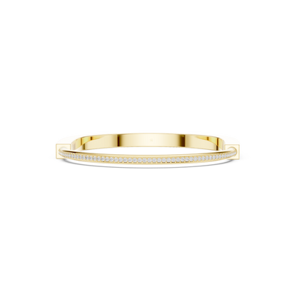 Sleek Diamond Edge Gold Bangle Yellow Gold