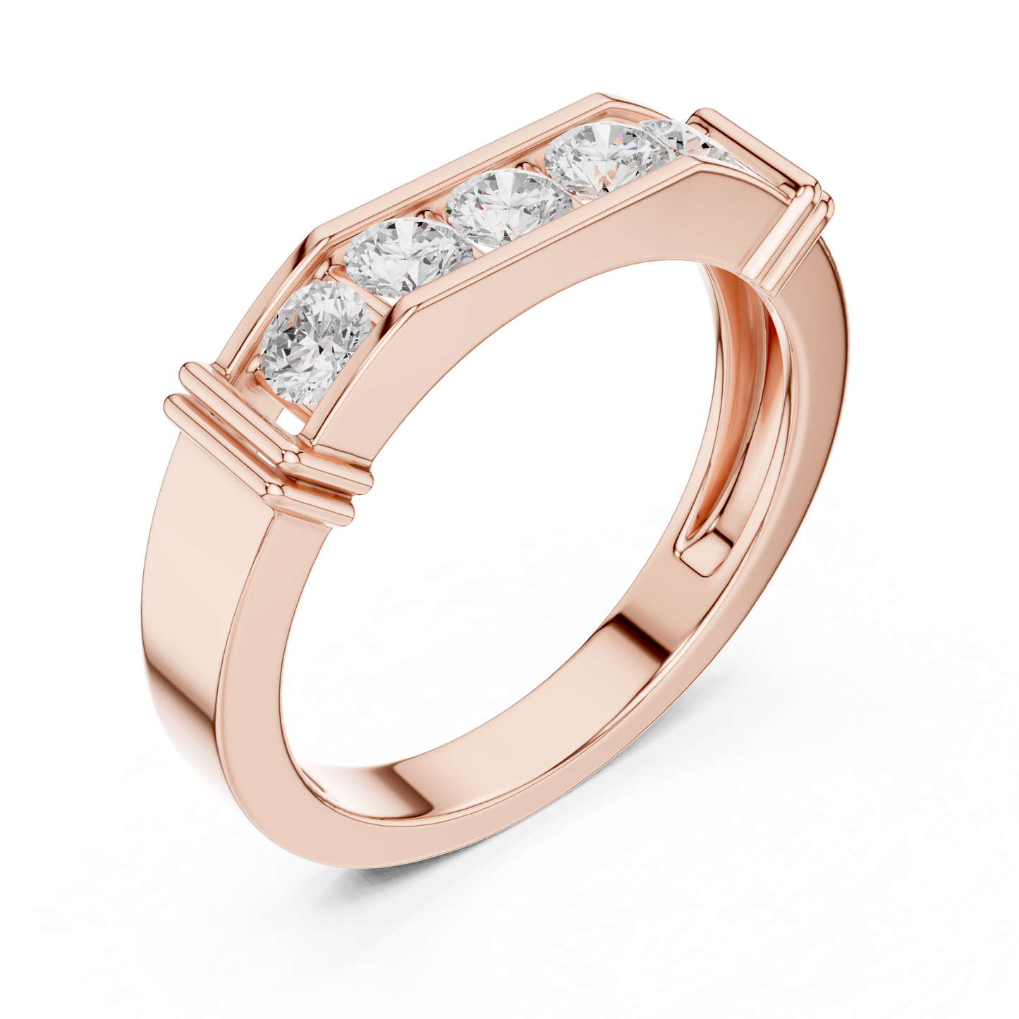 The Modern 5-Stone Framed Diamond Band