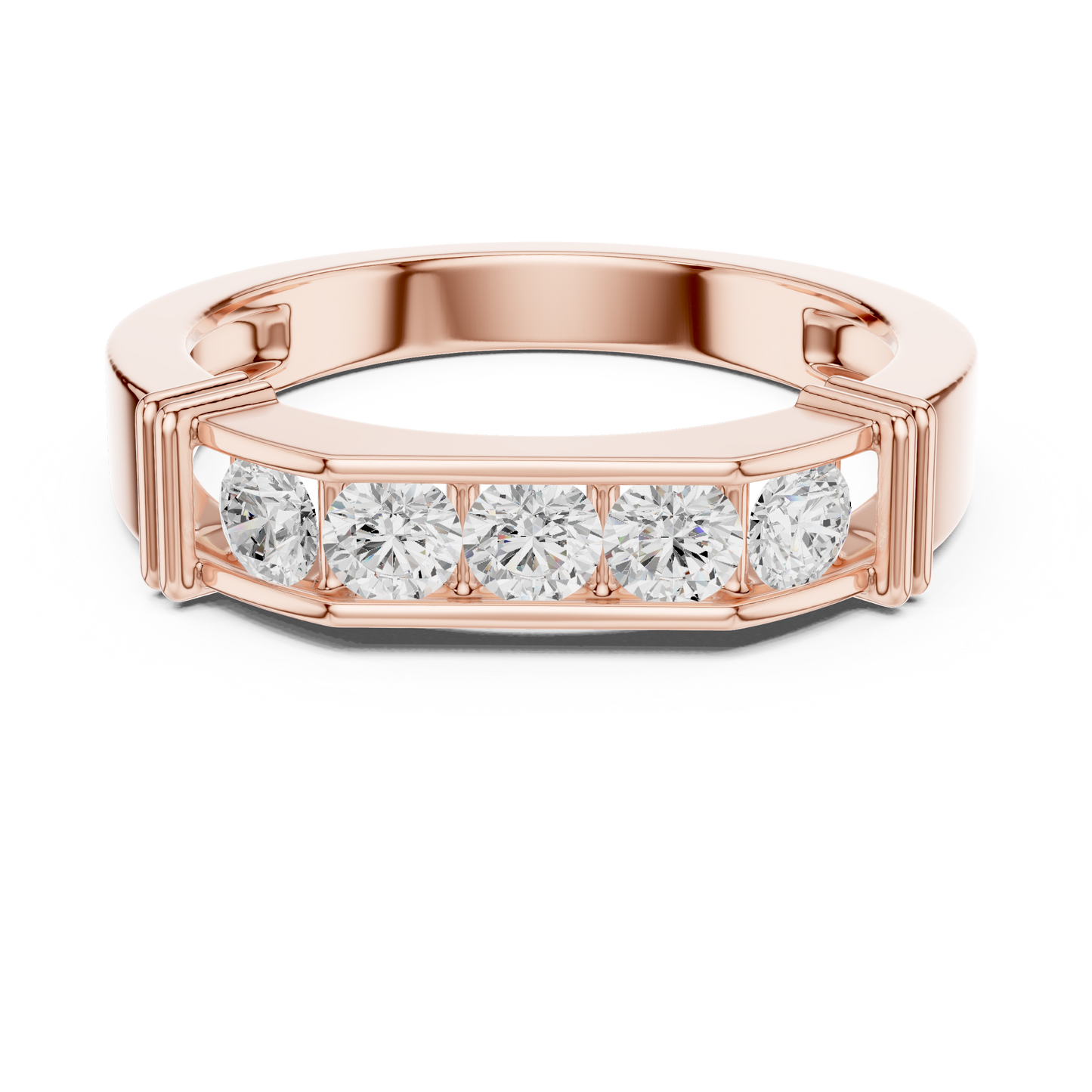 The Modern 5-Stone Framed Diamond Band