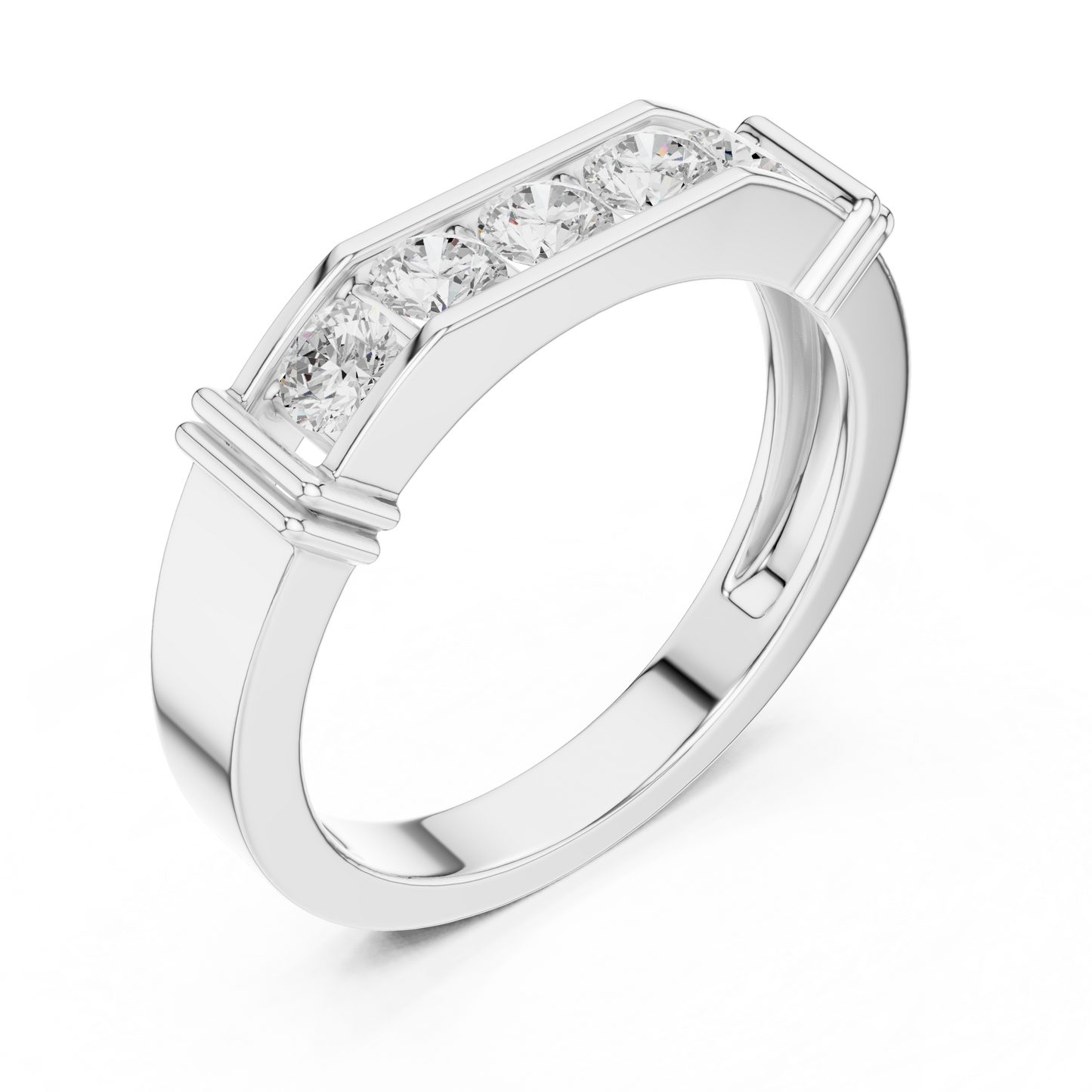 The Modern 5-Stone Framed Diamond Band