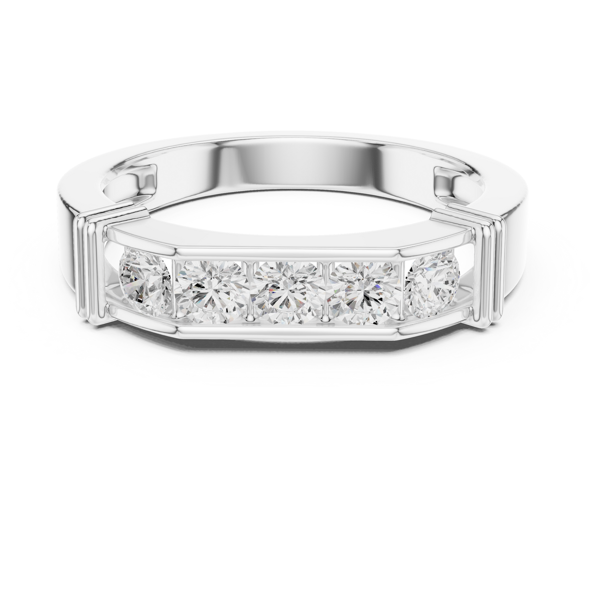The Modern 5-Stone Framed Diamond Band