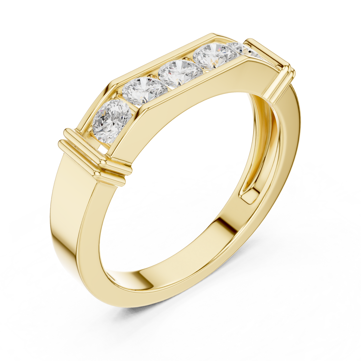 The Modern 5-Stone Framed Diamond Band