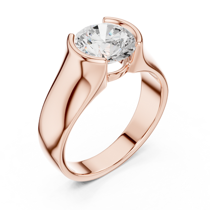 The Modern Semi-Bezel Round Solitaire Ring