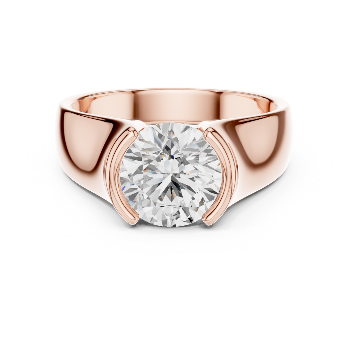 The Modern Semi-Bezel Round Solitaire Ring