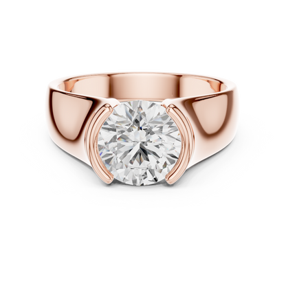 The Modern Semi-Bezel Round Solitaire Ring